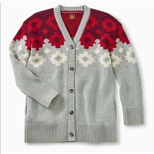 Tea Tulsrosa Geo Cardigan Thick Heavy Aztec Boy Sweater